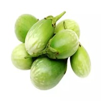 Round Brinjals Green (Net Weight - 700 gm)